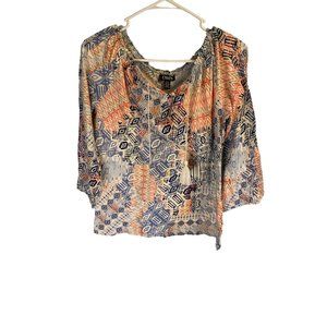 Chaps Women's Bohemian Multicolor Top Small